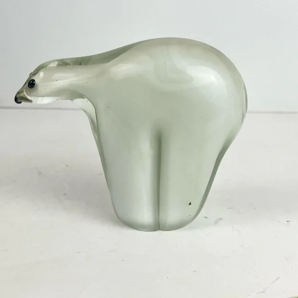 Art Blown Glass Polar Bear Paperweight - Picture 9 of 14